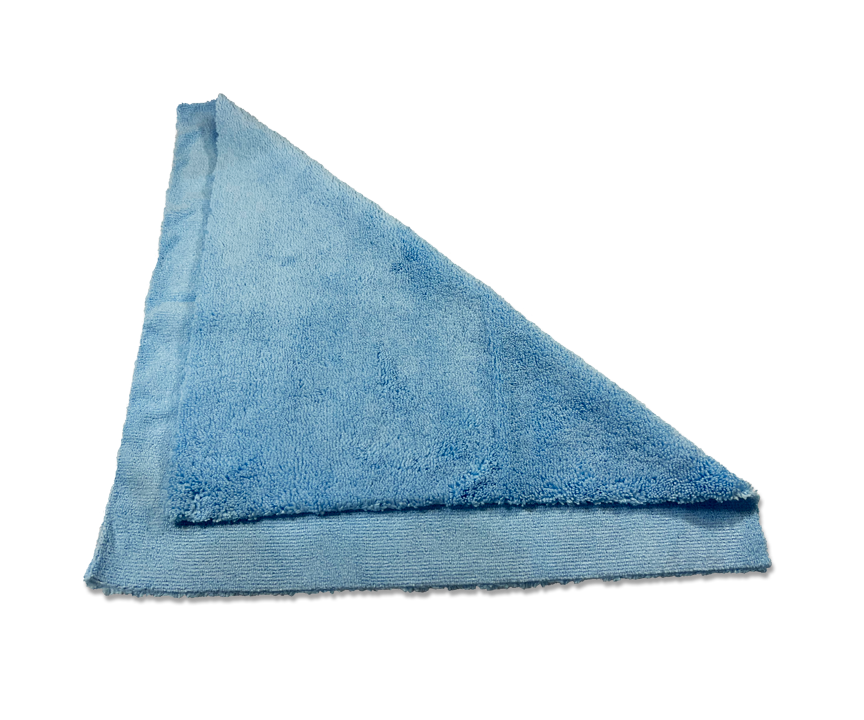 blue edgeless microfiber folded
