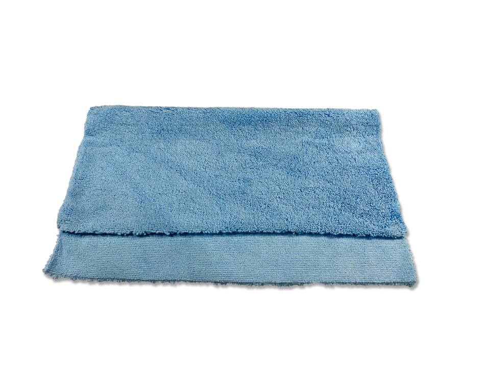 blue edgeless microfiber folded