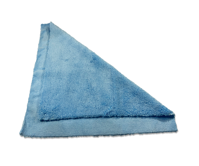 blue edgeless microfiber folded