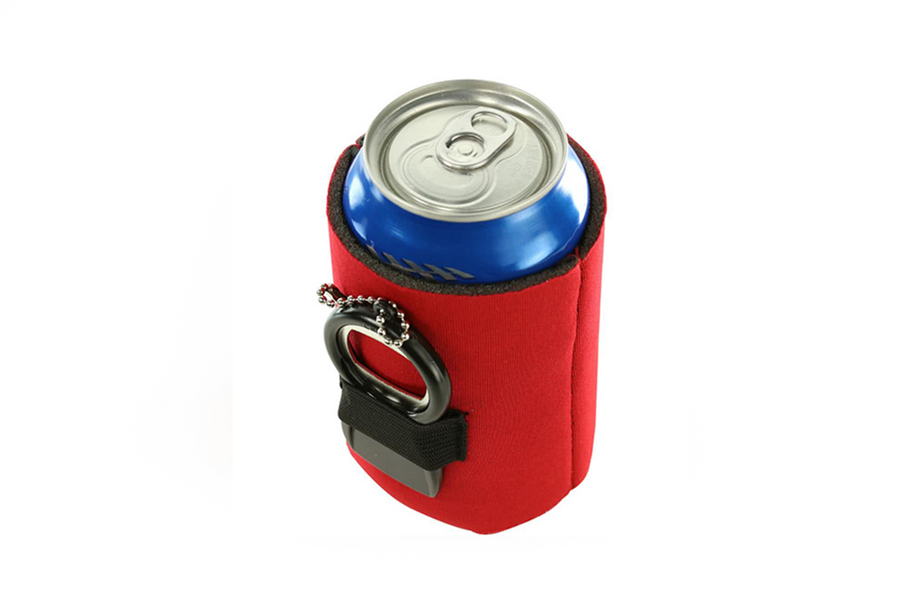 red lat 26 koozie with bottle opener